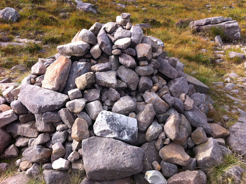 A small cairn where I join the path to Bein Eighe hallelugha