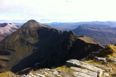View of the ridge and Am Fasarinen Pinnacles to Liathach - Spidean a'Choire Leith View of the ridge and Am Fasarinen Pinnacles to Liathach - Spidean a'Choire Leith