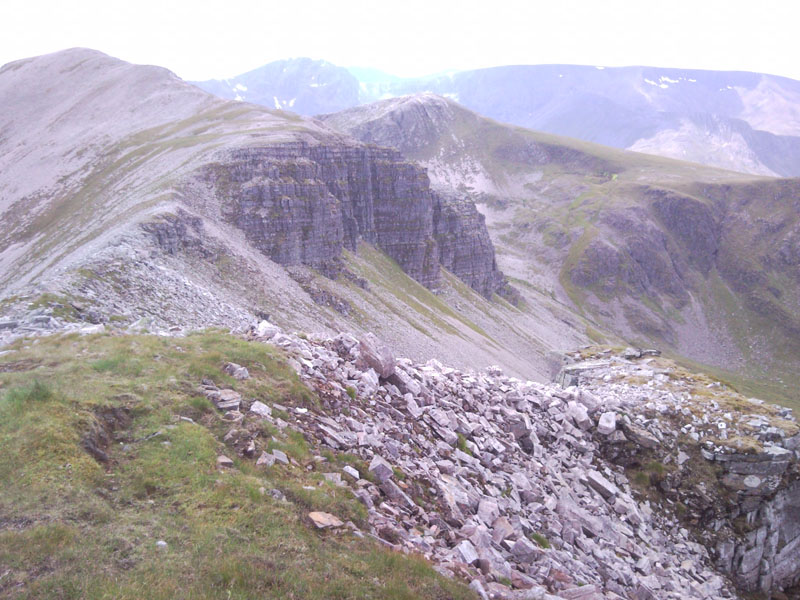 Looking back to great butress on Stob Coire Easain