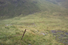 15 Following the steep slope down boundary fence to the bealach Ghlas Leathaid 15 Following the steep slope down boundary fence to the bealach Ghlas Leathaid