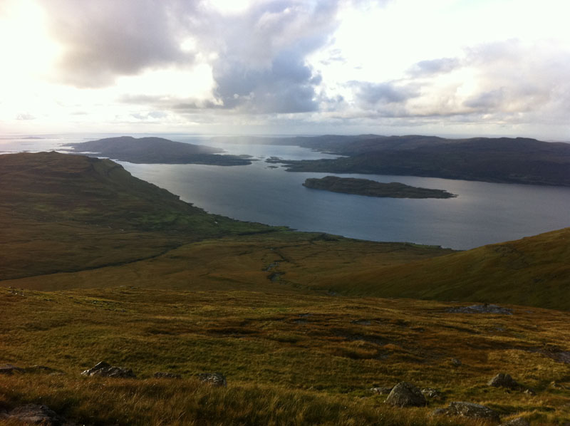 Looking back to Loch na Keal and Ulva