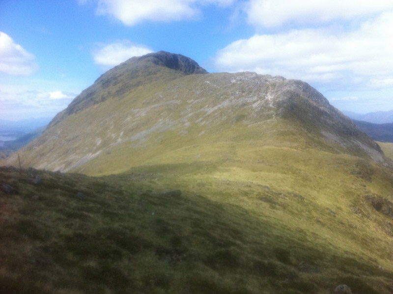 After the brutal ascent it gets easier to Beinn Fhionnlaidh