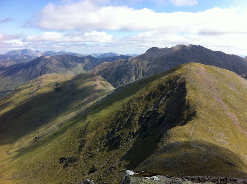 Looking back to Ben nevis and amasing summits and views