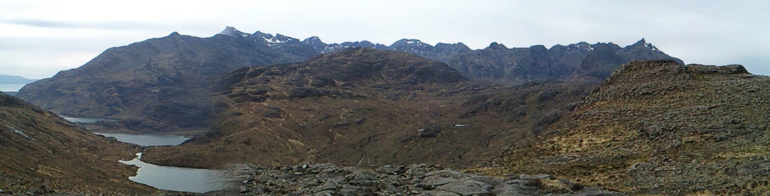 Panorama of the Cuillin ridge from Druim Hain above Loch Coruisk (2)