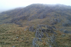 The ascent up Sgurr Sgeithe from the beallach above Mam Meadail The ascent up Sgurr Sgeithe from the beallach above Mam Meadail