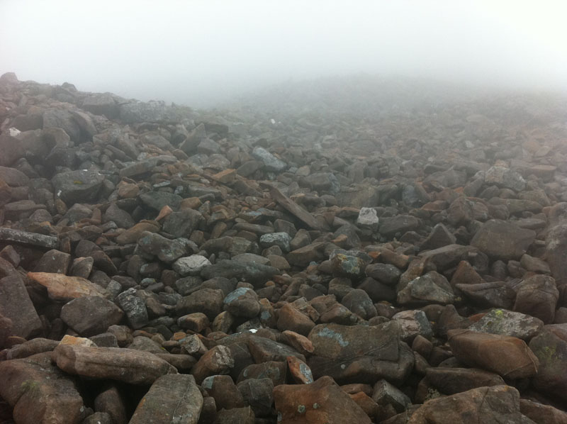 Boulder field to the summit