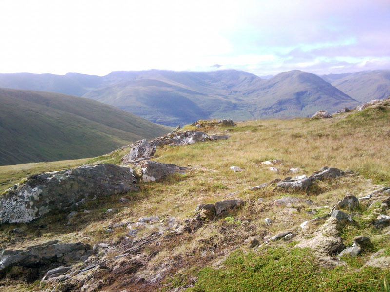 Looking South with Beinn Fhionnlaidh on the right and Tom A Choinich on the far left