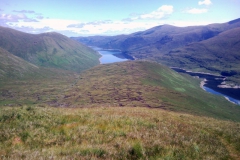 View down loch mullardoch with the peat hags and the loch shoreline View down loch mullardoch with the peat hags and the loch shoreline