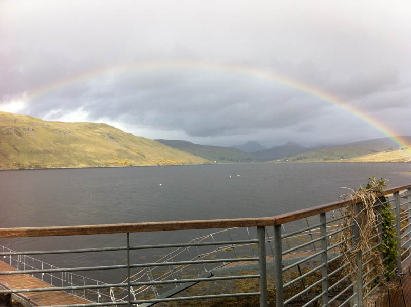 Lochside evening rainbow