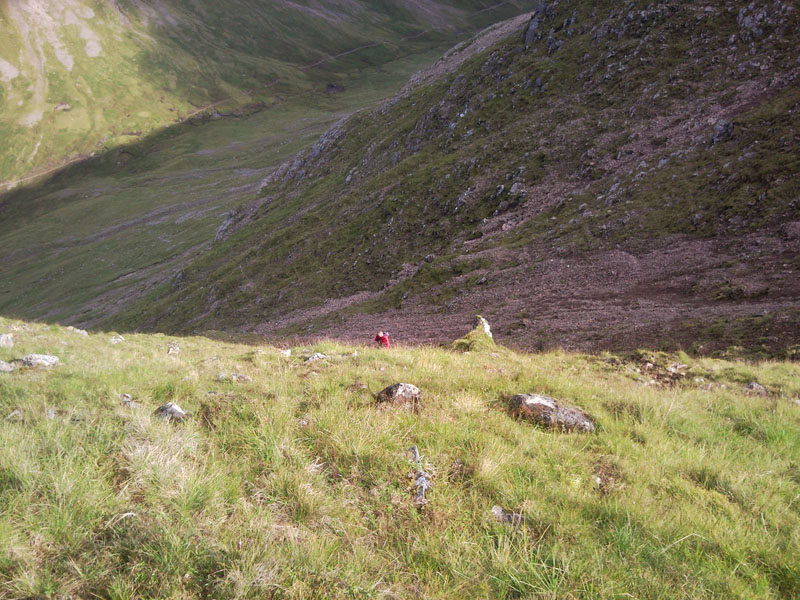 16 Danrun coming up the steep side slope on Stob na Broige
