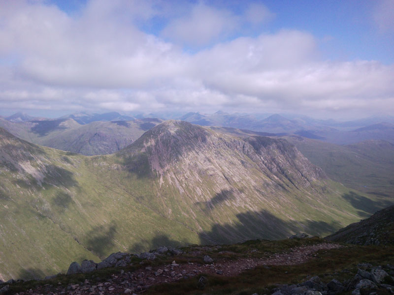 20 Loking over to Stob Coire Raineach with AE the Mamores and Ben Nevis behind