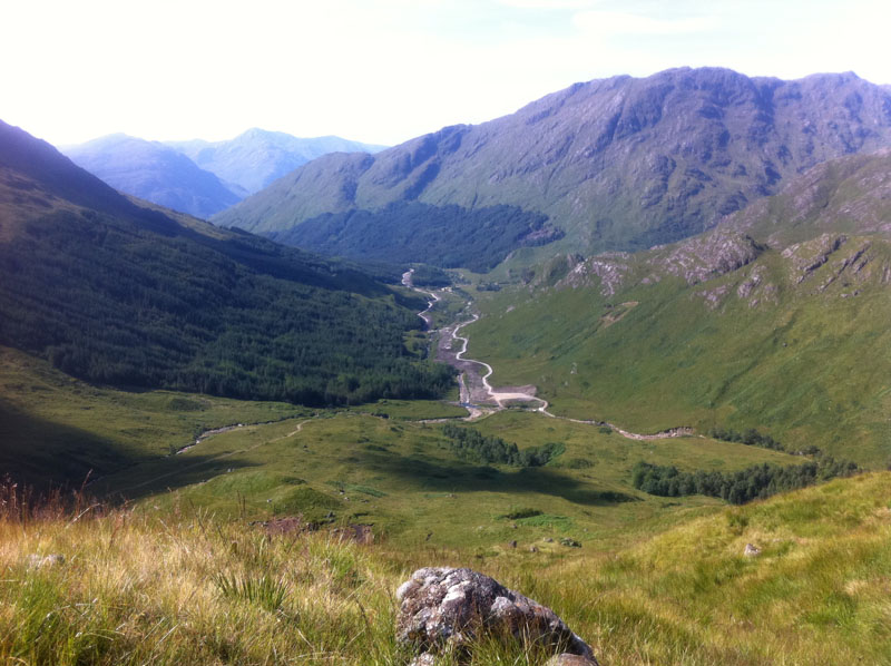 Looking back down the valley from 450m