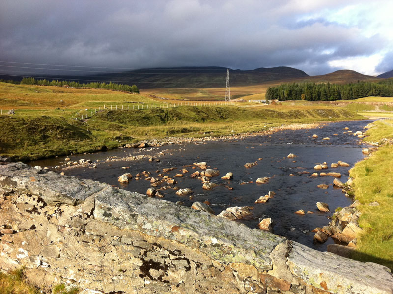 View to the other bridge and hills beyond